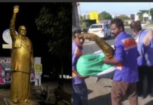 ಬಡವರ, ಶೋಷಿತರ, ಧ್ವನಿ ಸಿದ್ದರಾಮಯ್ಯ ನವರ ಪುತ್ಥಳಿ ತೆರವು ಖಡಿಸಿ ಪ್ರತಿಭಟನೆ.