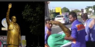 ಬಡವರ, ಶೋಷಿತರ, ಧ್ವನಿ ಸಿದ್ದರಾಮಯ್ಯ ನವರ ಪುತ್ಥಳಿ ತೆರವು ಖಡಿಸಿ ಪ್ರತಿಭಟನೆ.